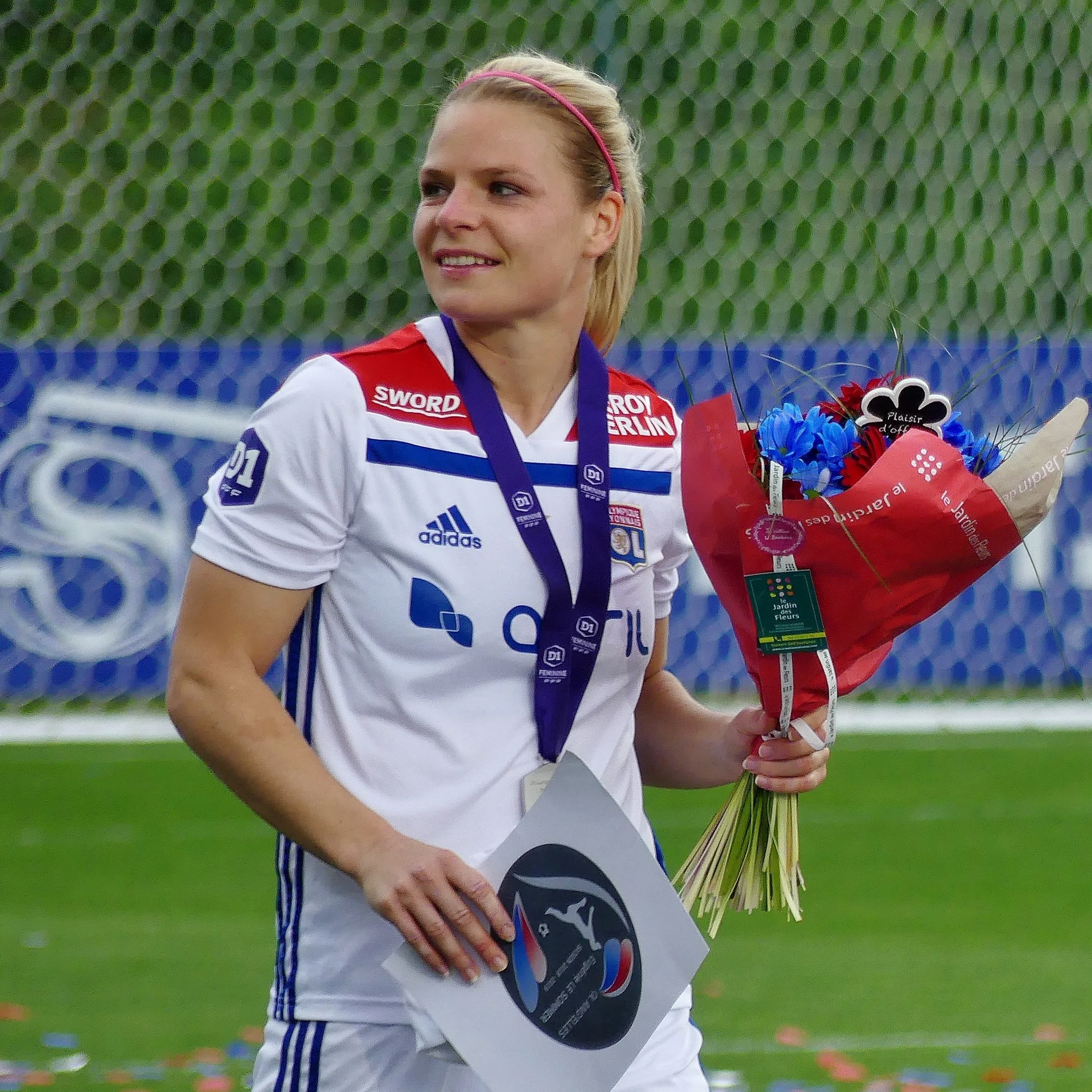 Eugénie Le Sommer con la camiseta del Olympique Lyonnais, el 4 de mayo de 2019. Fotografía de archivo.