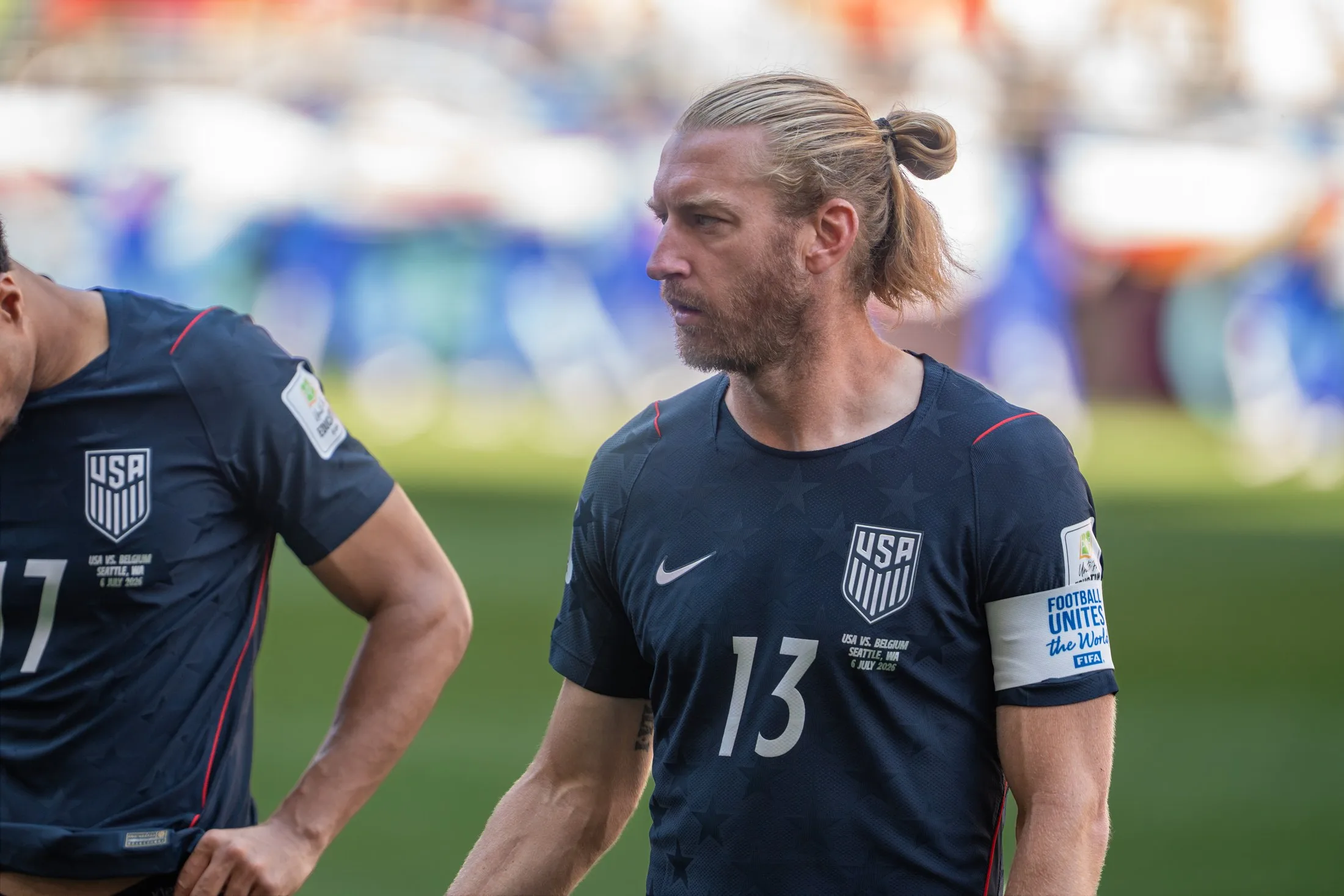 Tim Ream con la camiseta azul de Estados Unidos en julio de 2026.