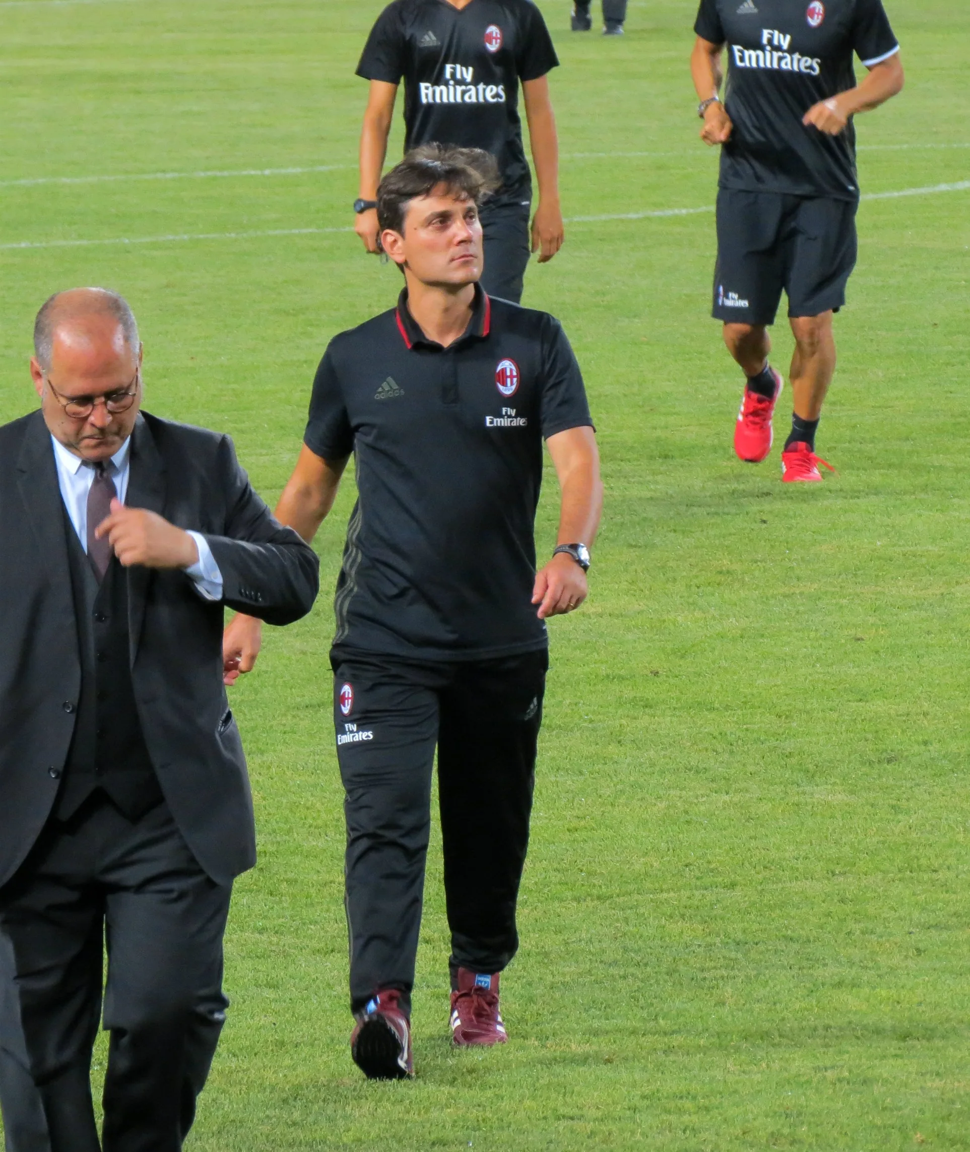 Vincenzo Montella, al centro con un polo del AC Milan, durante la International Champions Cup de 2016.