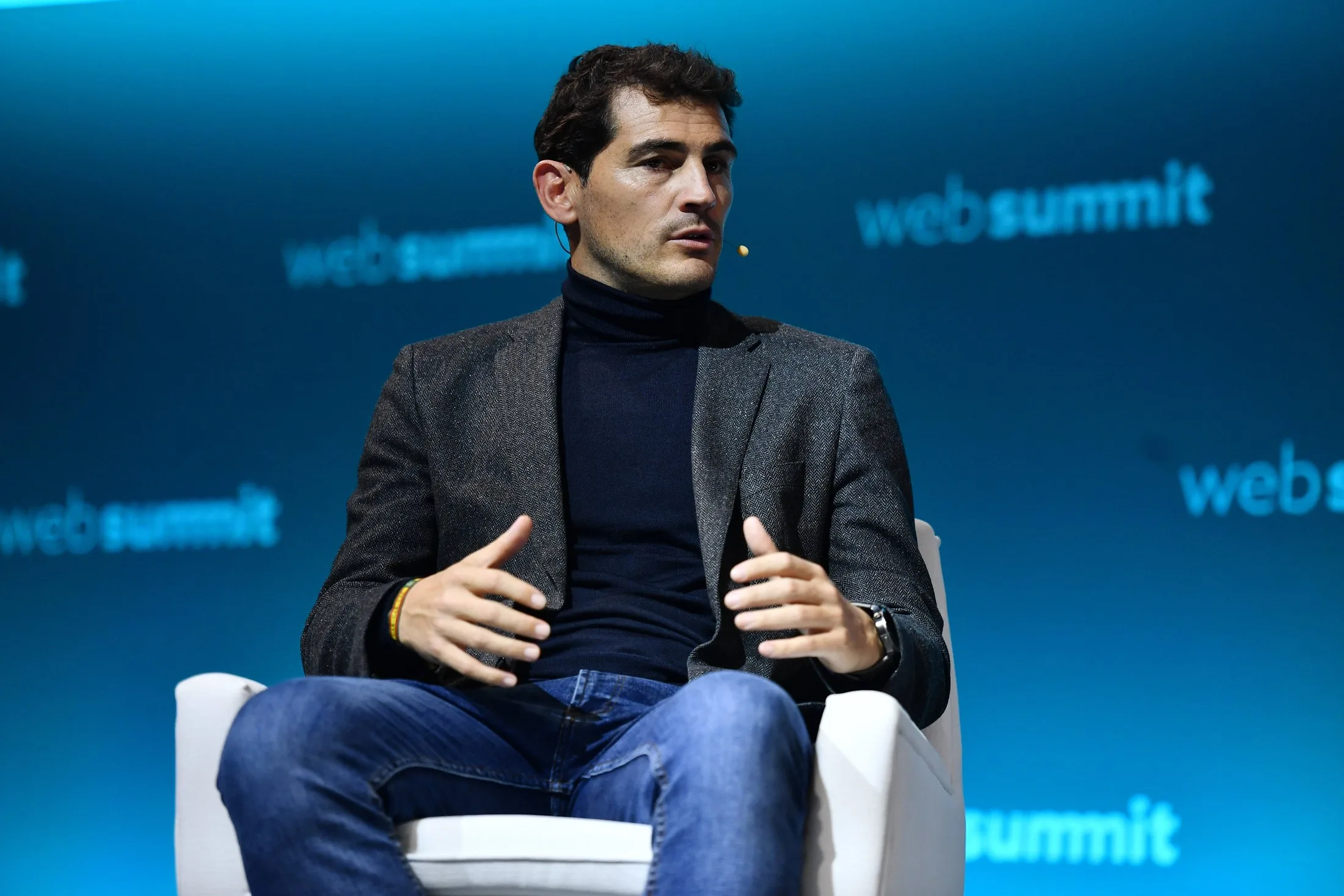 Iker Casillas durante una conversación en Web Summit, Lisboa, en noviembre de 2021.