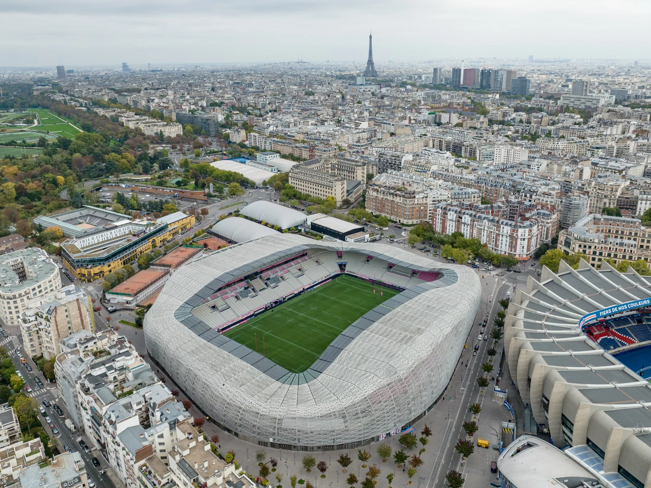 Vista aérea del Stade Jean-Bouin, en París, en 2022.